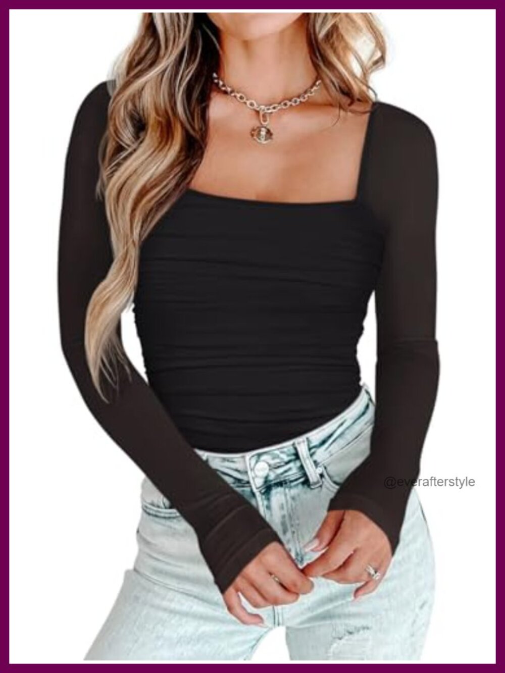 Square Neck Mesh Long Sleeve Bodysuit Sheer Sheer Top Sexy Going Out